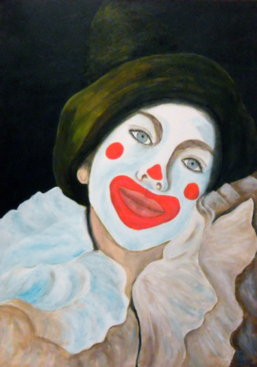 绘画 标题为“248 - clown au femi…” 由Gdlapalette, 原创艺术品, 丙烯 安装在木质担架架上