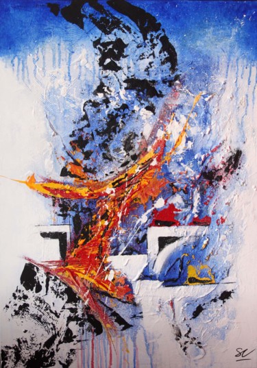 Mer de glace Painting titled "Mer de glace" by Sophie Lecesne, Original Artwork, Acrylic