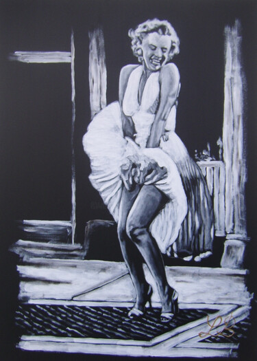 Marilyn Monroe dans 7 ans de réflexion 绘画 标题为“Marilyn Monroe dans…” 由Bruno Lemasson, 原创艺术品, 丙烯 安装在木质担架架上