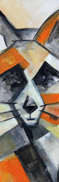 MrRedFox Peinture intitulée "MrRedFox" par Sylvie Penet, Œuvre d'art originale, Acrylique Monté sur Châssis en bois