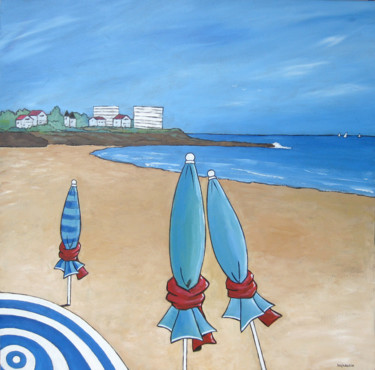 Bord de plage / Beach edge (#597) Painting titled "Bord de plage / Bea…" by Christine Paquereau, Original Artwork, Acrylic