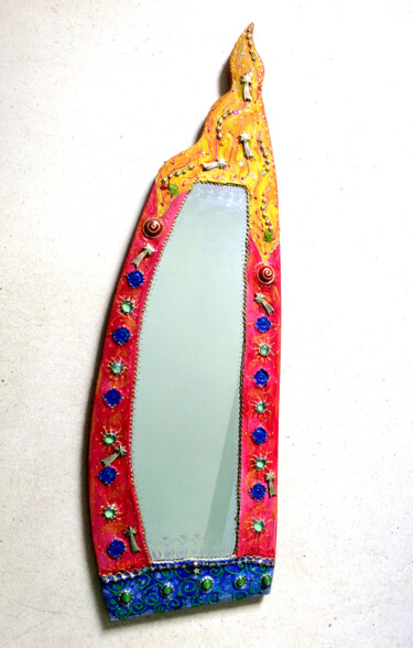 "pointe jaune étoilée" miroir féérique Design titled ""pointe jaune étoil…" by Odile Maffone Mosaïque Joyeuse, Original Artwork, Mosaic