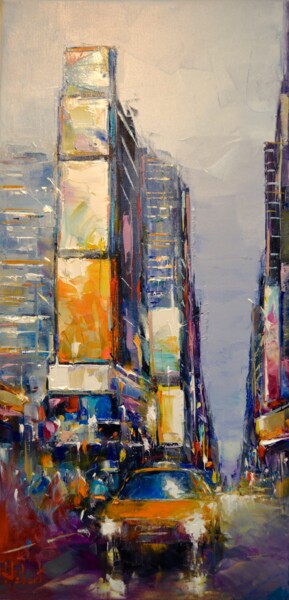 绘画 标题为“Pluie à New York” 由Franck Hebert, 原创艺术品, 油