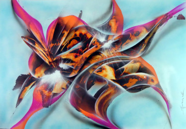 Volupté - Bombes aérosols et aérographe Malerei mit dem Titel "Volupté - Bombes aé…" von Airgone, Original-Kunstwerk, Sprühfarbe