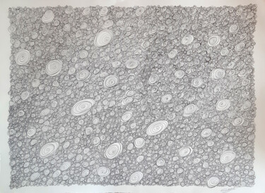 Infini 01-R Dessin intitulée "Infini 01-R" par Christine Barone, Œuvre d'art originale, Stylo à bille