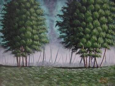 Promenade en forêt 제목이 "Promenade en forêt"인 미술작품 Bruno Lemasson로, 원작, 아크릴