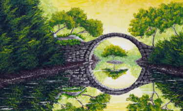 Réflexion Peinture intitulée "Réflexion" par Bruno Lemasson, Œuvre d'art originale, Acrylique