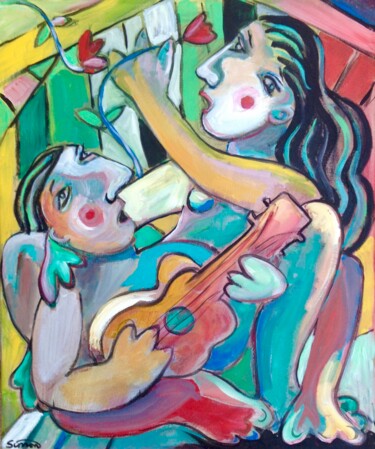 Peinture intitulée "lovers song" par Simon Taylor, Œuvre d'art originale, Acrylique