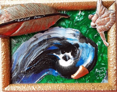 " Bonjour Coco " Painting titled "" Bonjour Coco "" by Riquet Faure, Original Artwork, Embossing