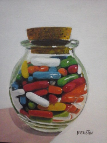 Pintura titulada "bote de chucheria" por Agustin, Obra de arte original, Oleo