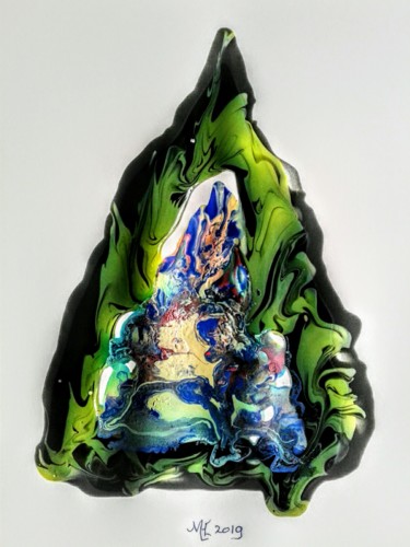 Schilderij getiteld "Traumland" door Marianne Huizinga, Origineel Kunstwerk, Gouache