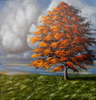 Gris orangé Painting titled "Gris orangé" by Bruno Lemasson, Original Artwork, Acrylic