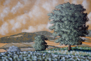 Là-haut sur la colline Painting titled "Là-haut sur la coll…" by Bruno Lemasson, Original Artwork, Acrylic