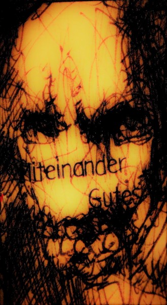 图画 标题为“Miteinander Gutes t…” 由Stephan Rodriguez Warnemünde, 原创艺术品, 圆珠笔