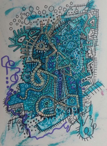 Dessin intitulée "Goutte à goutte" par Girerd Christophe, Œuvre d'art originale, Encre