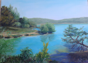sur le Verdon Peinture intitulée "sur le Verdon" par Julia Colletto, Œuvre d'art originale, Acrylique
