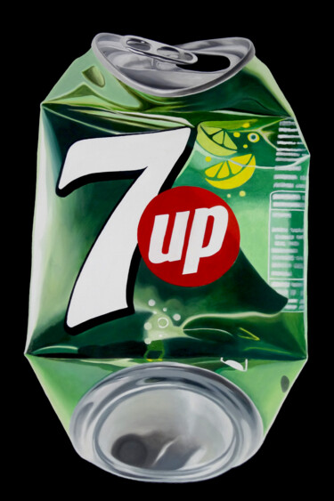 Painting titled "Litter Seven Up" by Mc_garbage, Original Artwork, Oil