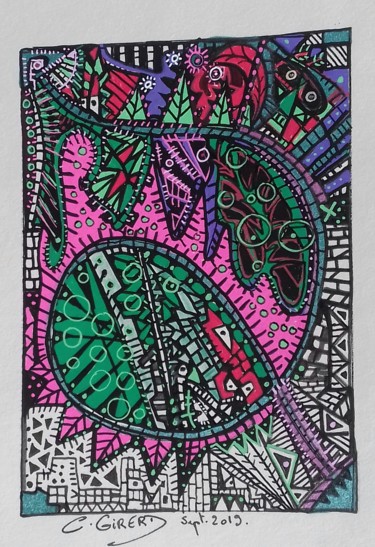 Dessin intitulée "fruit mur!" par Girerd Christophe, Œuvre d'art originale, Marqueur