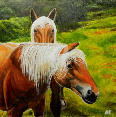 Painting titled "Пара" by Andrei Gudkov, Original Artwork, Oil Mounted on Wood Stretcher frame