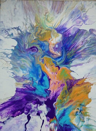 Painting titled "Regard #artistsuppo…" by Claudette Allosio, Original Artwork, Acrylic