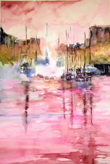 Peinture intitulée "enjoy the silence..." par Benny Smet, Œuvre d'art originale, Aquarelle