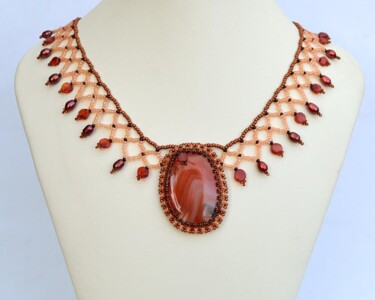 Design intitulée "Autumn romance neck…" par Irena Zelickman, Œuvre d'art originale, Bijoux