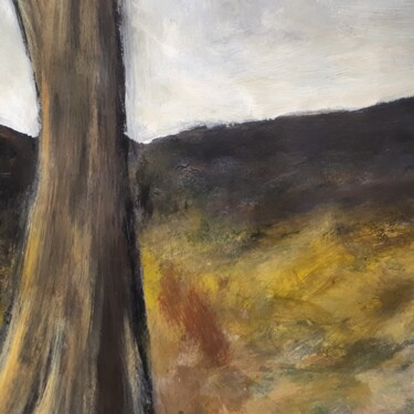 Painting titled ""Le tronc"" by Alain Tardieu, Original Artwork, Acrylic Mounted on Wood Stretcher frame