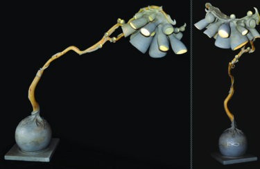 Design intitulée "L'éclosion de Céres" par Joël Bartz, Œuvre d'art originale, Luminaire