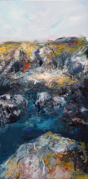 「LES EAUX D'EN FACE」というタイトルの絵画 Catherine Duchêneによって, オリジナルのアートワーク, オイル