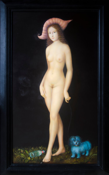「Nudo di fanciulla c…」というタイトルの絵画 Alfonso Rocchiによって, オリジナルのアートワーク, オイル