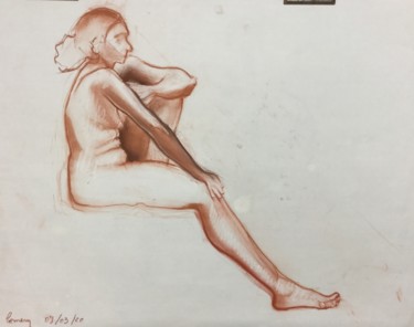 étude de nue à la sanguine
