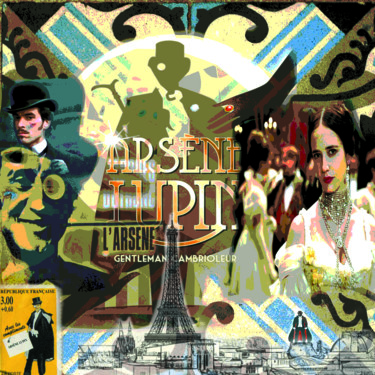 数字艺术 标题为“Arsene Lupin  90x90…” 由Patrice Fligny, 原创艺术品, 2D数字工作 安装在铝上