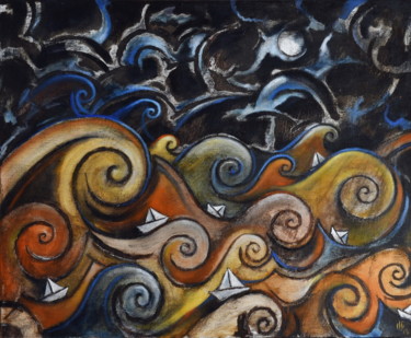 Peinture intitulée "1493" par Pascal Buffard, Œuvre d'art originale, Huile