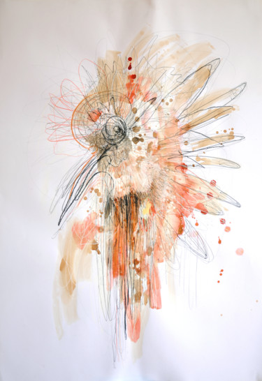 「Bird / Ptaszysko」というタイトルの描画 Justyna Ralickaによって, オリジナルのアートワーク, グラファイト