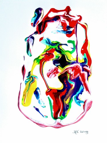 Schilderij getiteld "Geen" door Marianne Huizinga, Origineel Kunstwerk, Gouache