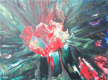 Peinture intitulée "Red Rose" par Laurent Magrez (LMag), Œuvre d'art originale, Acrylique