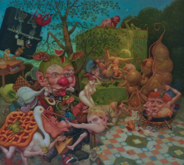 Вечерний полог (Evening canopy) Картина под названием "Вечерний полог (Eve…" - Михаил Лобырев (Micha Lobi), Подлинное произведение искусства, Масло
