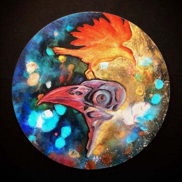 Peinture intitulée "The raven : as time…" par Anne Brigaud, Œuvre d'art originale, Acrylique