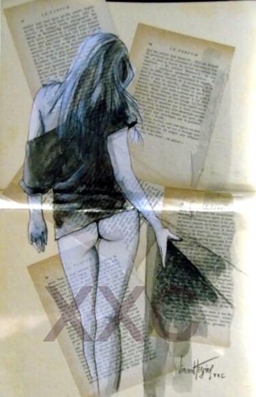 Peinture intitulée "sans bas" par Vincent Tessier Xxc, Œuvre d'art originale, Encre