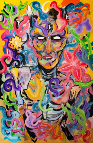 Malerei mit dem Titel "Walkingdead" von Maximilien Dhumerelle (Max Dhum), Original-Kunstwerk, Acryl Auf Keilrahmen aus Holz…