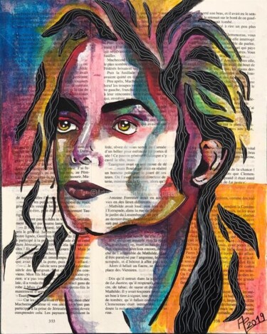 Peinture intitulée "Mickaël for ever" par Annie Predal, Œuvre d'art originale, Encre