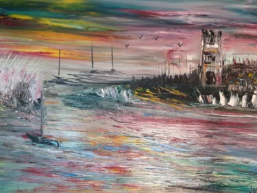 Peinture intitulée "VIEILLE TOUR PERDUE" par Pascal Jung, Œuvre d'art originale, Huile