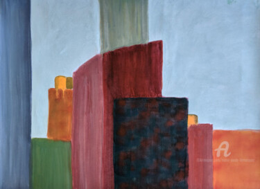 绘画 标题为“Structures vertical…” 由Marie-Paule Demarquez, 原创艺术品, 丙烯