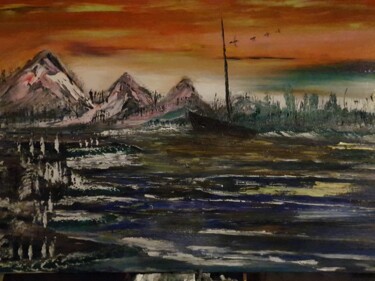 Peinture intitulée "Mysterious ile" par Pascal Jung, Œuvre d'art originale, Huile