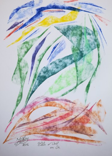Peinture intitulée "Clin d'oeil en or /…" par Jean-Christophe Hilaire, Œuvre d'art originale, Pastel