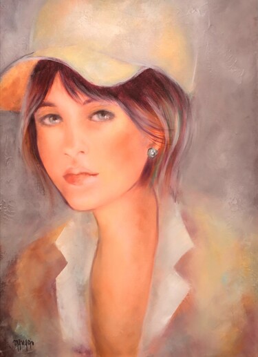 Douceur Peinture intitulée "Douceur" par Martine Gregoire, Œuvre d'art originale, Huile Monté sur Châssis en bois