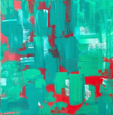 Painting titled "Maranta" by Ludwika Pilat, Original Artwork, Acrylic Mounted on Wood Stretcher frame