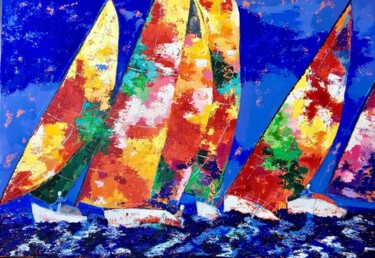 En avant Peinture intitulée "En avant" par Julie D'Aragon, Œuvre d'art originale, Huile