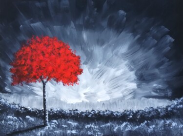 Painting titled "Ébloui par la nuit" by Bruno Lemasson, Original Artwork, Acrylic
