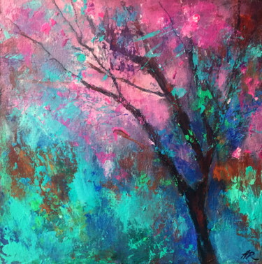 「Blossom Tree」というタイトルの絵画 Lena Ruによって, オリジナルのアートワーク, アクリル